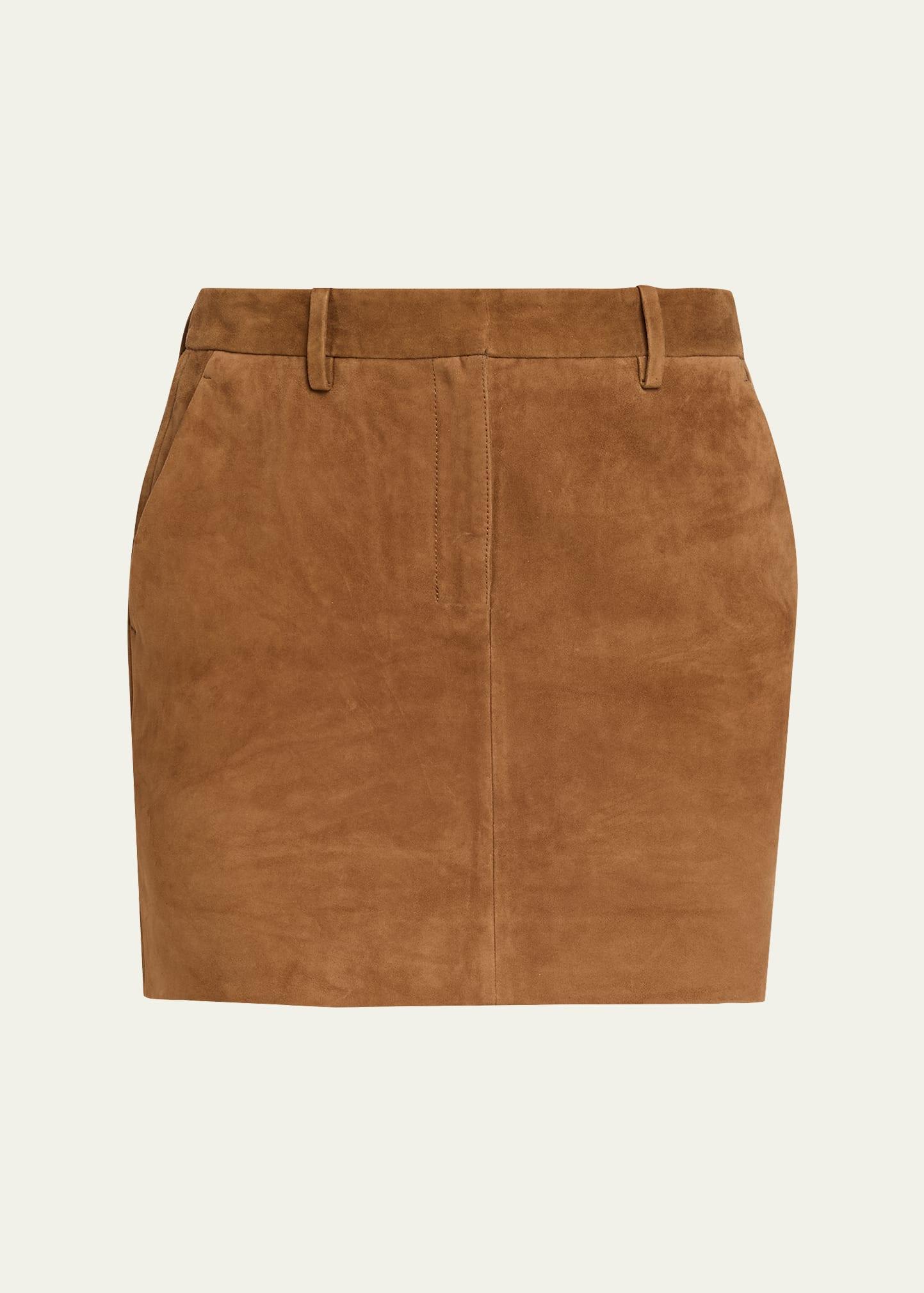 mini suede trouser skirt