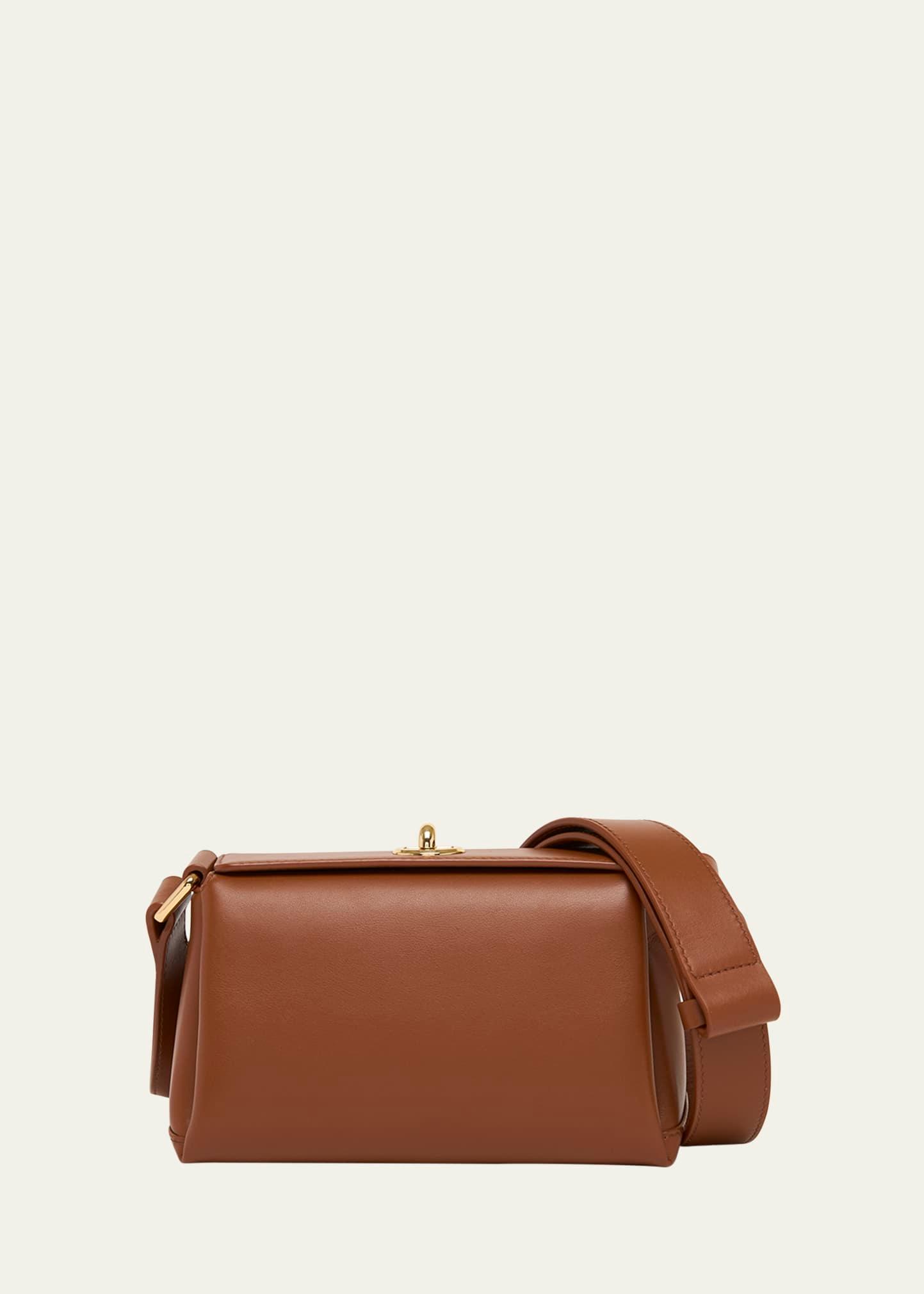 mini turn-lock leather shoulder bag