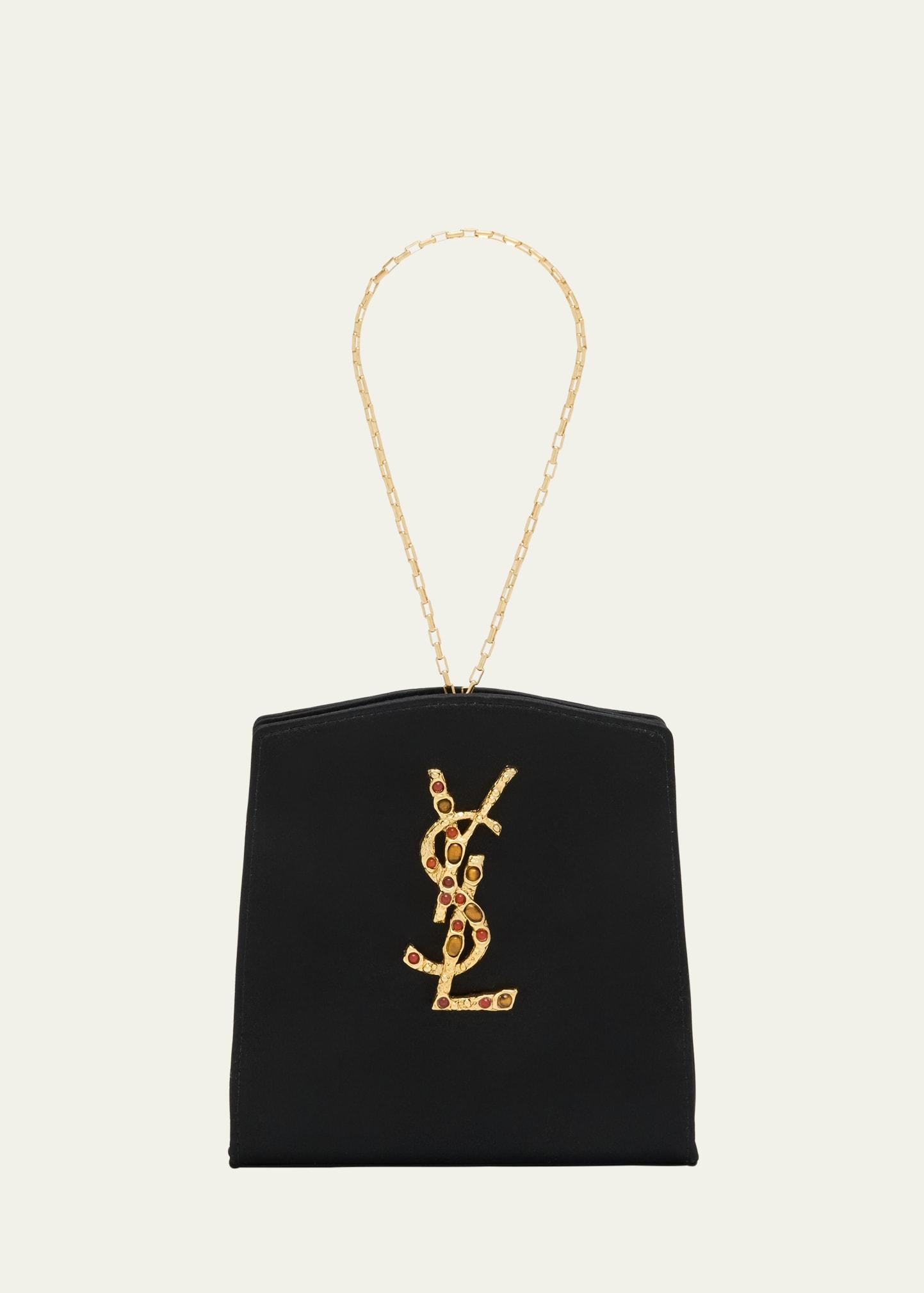 mini ysl evening wristlet in satin