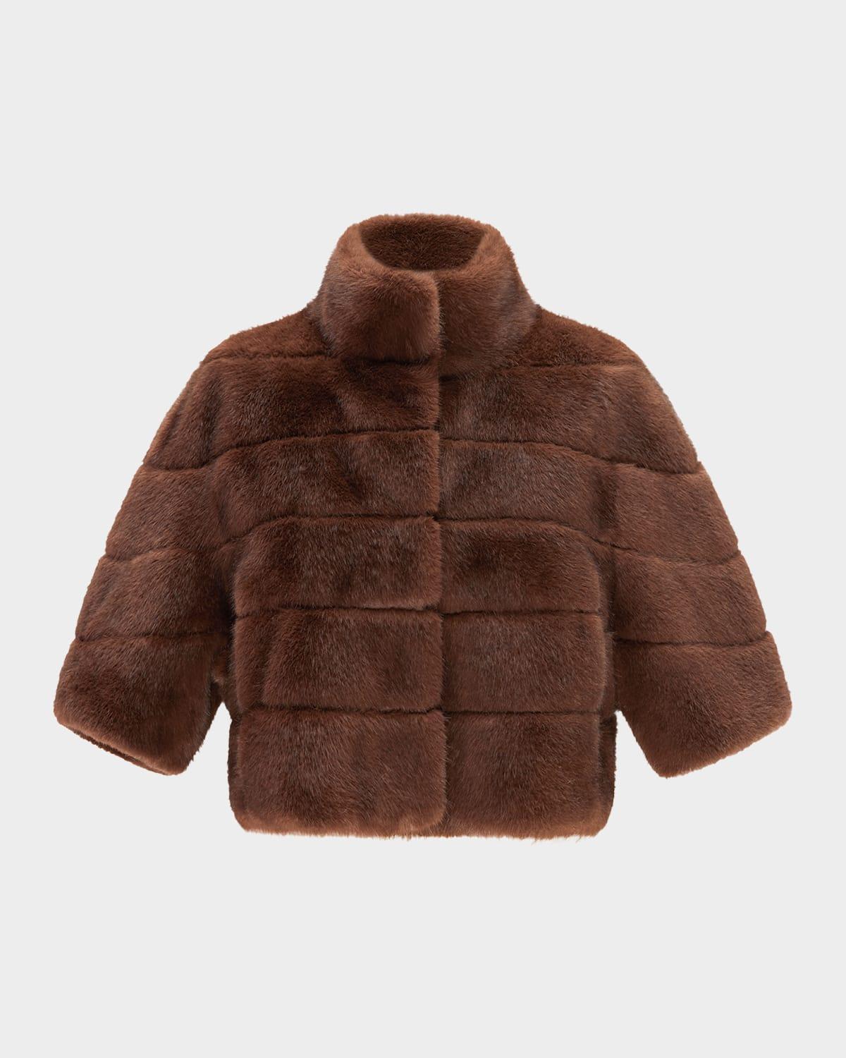 mink-like faux fur bolero