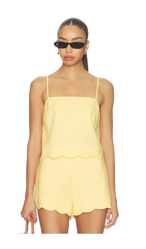 minkpink grazia scallop hem cami in yellow.
