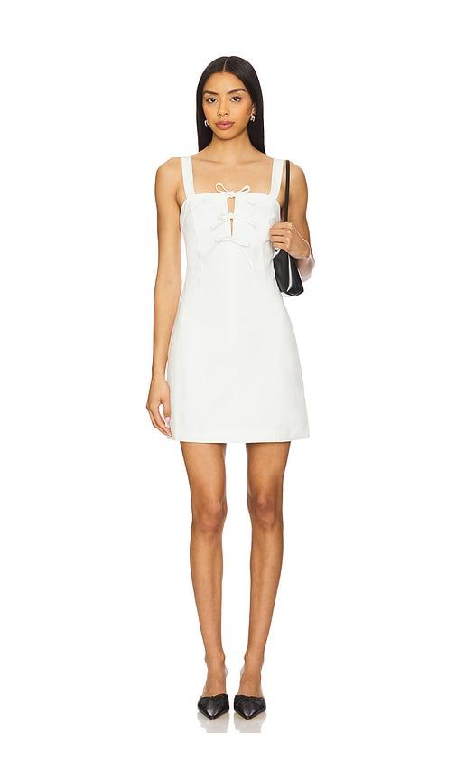 minkpink imogen tie mini dress in white.