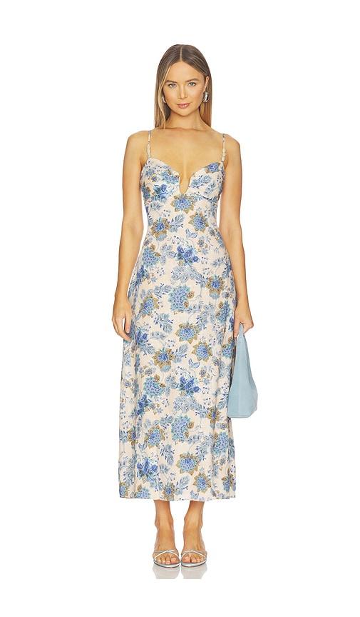 minkpink lucia dress in blue.