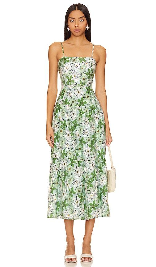minkpink margaux maxi dress in green.