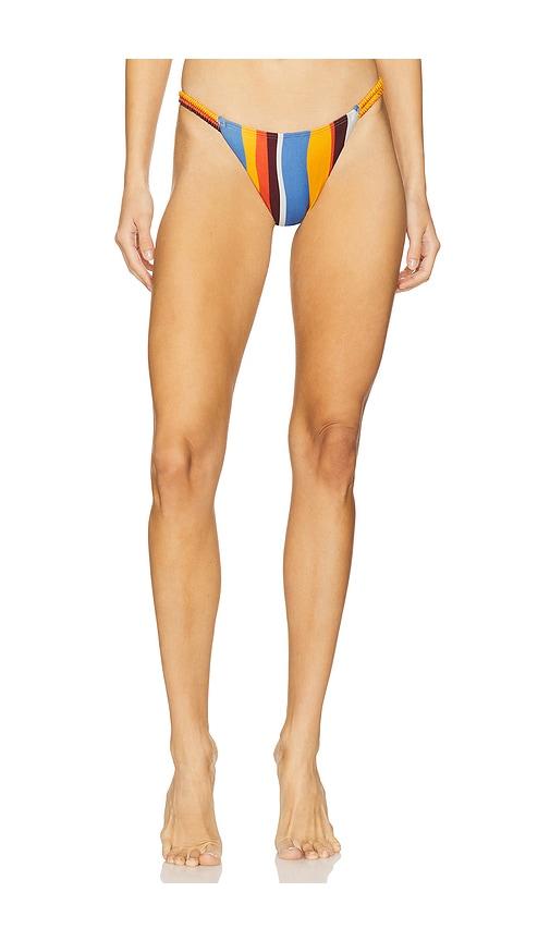minkpink ripple ruched bikini pant in orange,blue.
