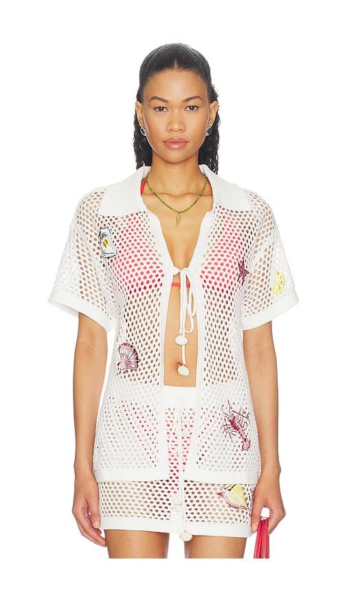 minkpink soleia crochet top in white.