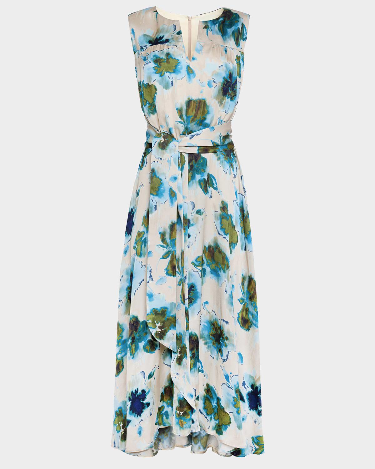 mira sleeveless floral-print midi dress