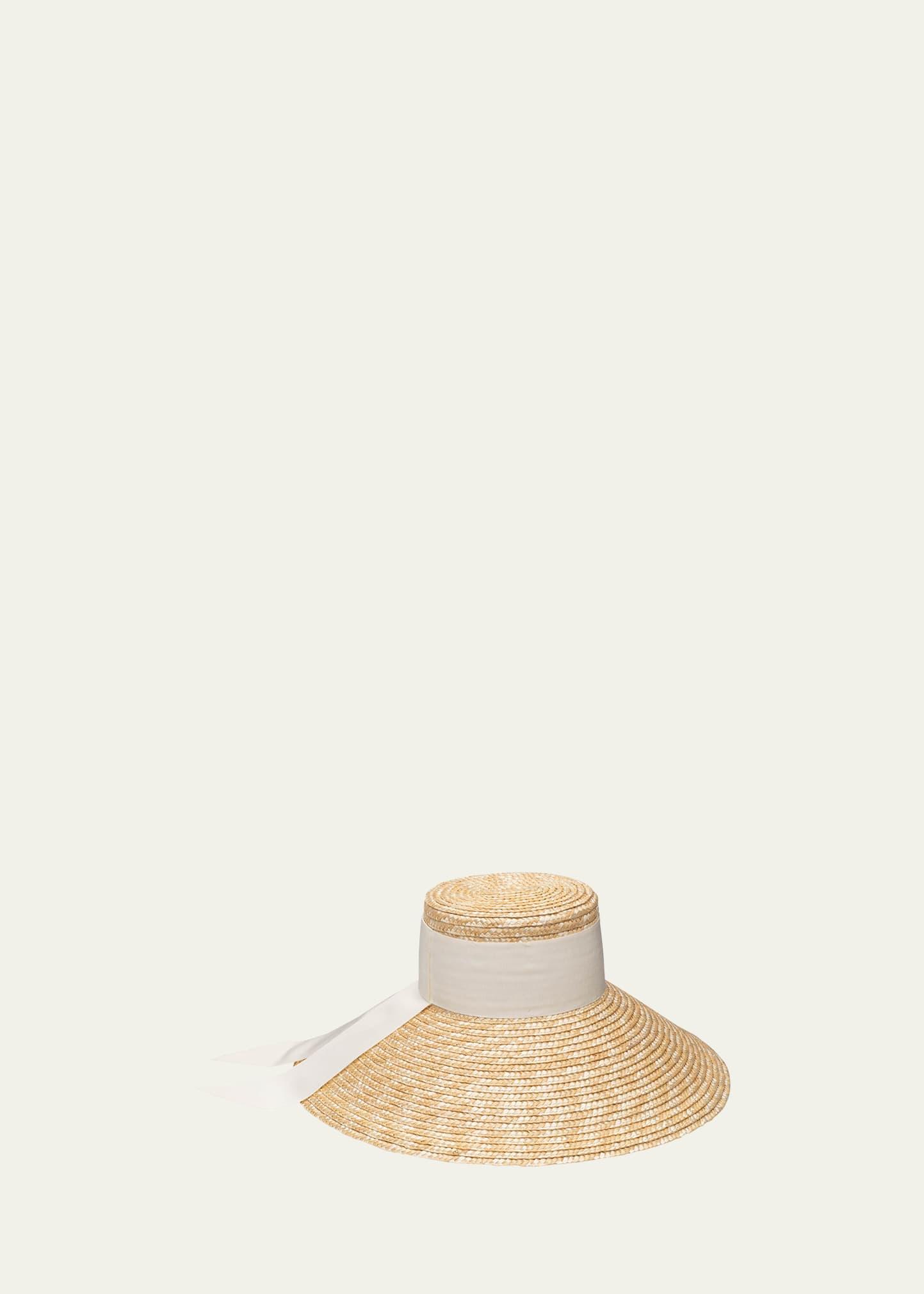 mirabel wide-brim straw sun hat