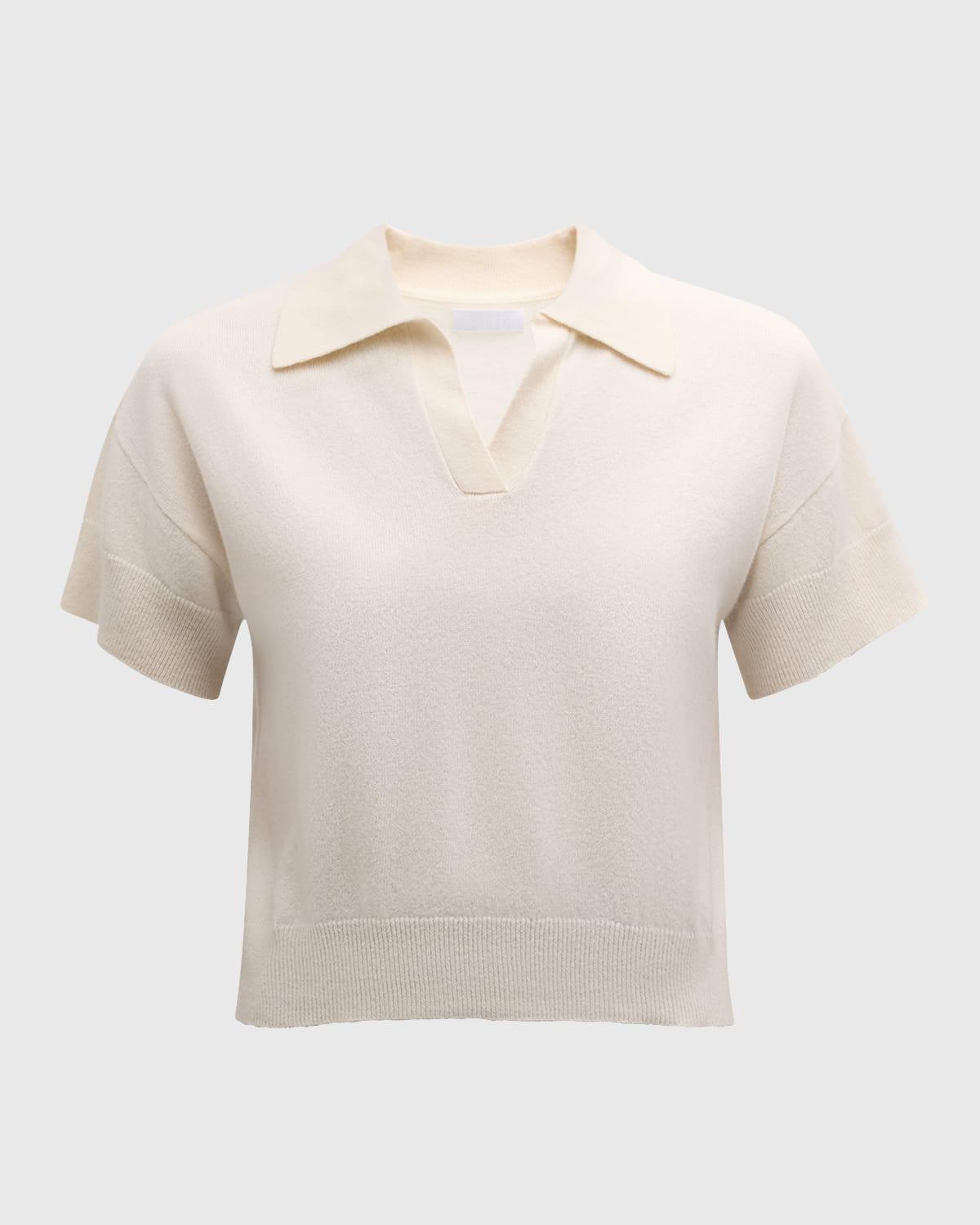 mirabelle cashmere short-sleeve polo