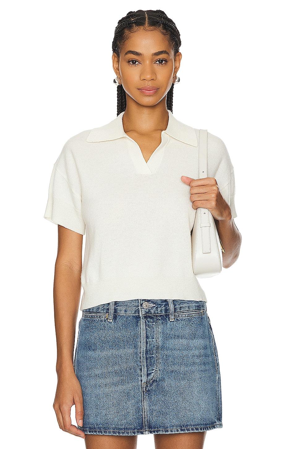mirabelle relaxed short sleeve polo top