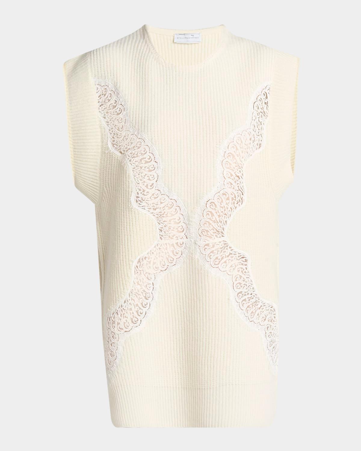 miracle lace sleeveless rib sweater
