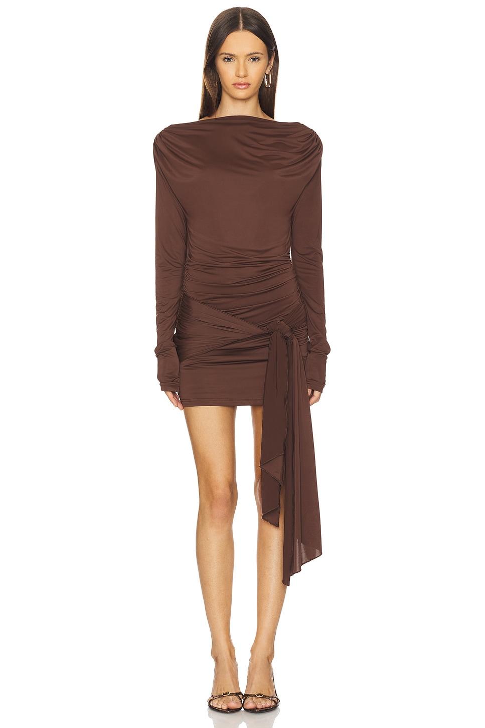miram mini dress in dark brown