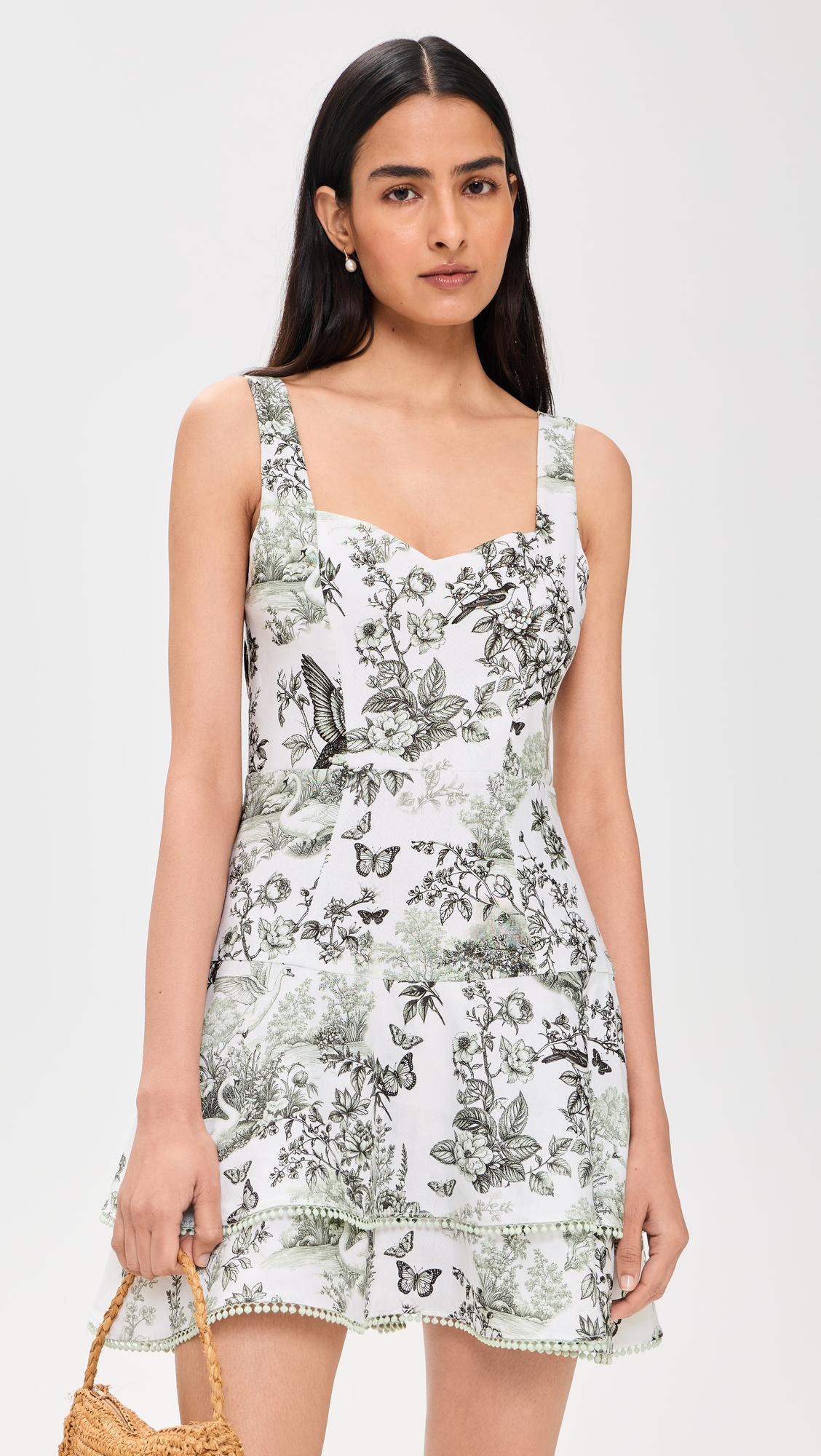 miriam sweetheart drop waist tiered mini dress