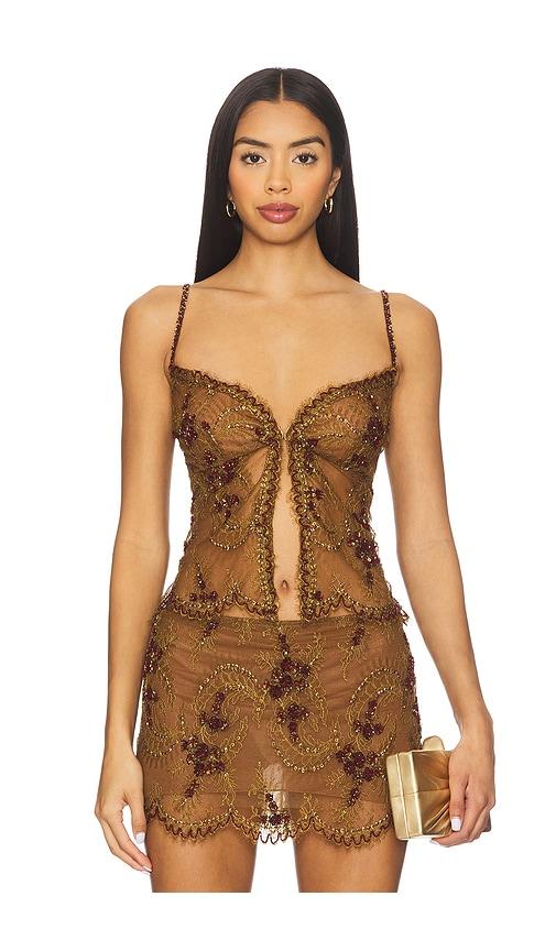 mirror palais gurana camisole in brown.
