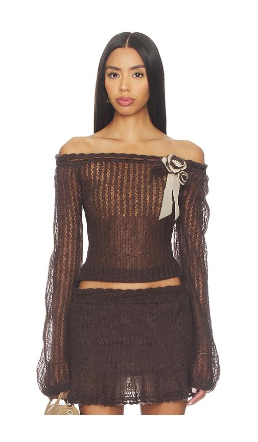 mirror palais little lamb top in brown.