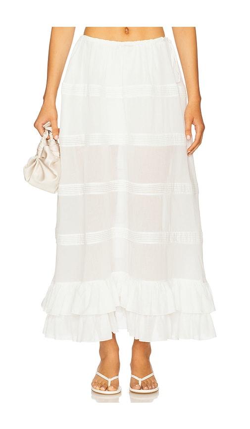 mirror palais mirage bustle skirt in ivory in ivory.