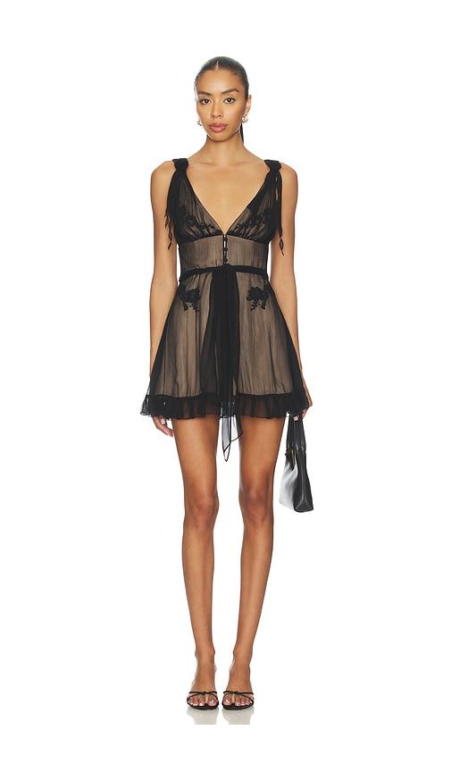 mirror palais nightcap mini dress in black.