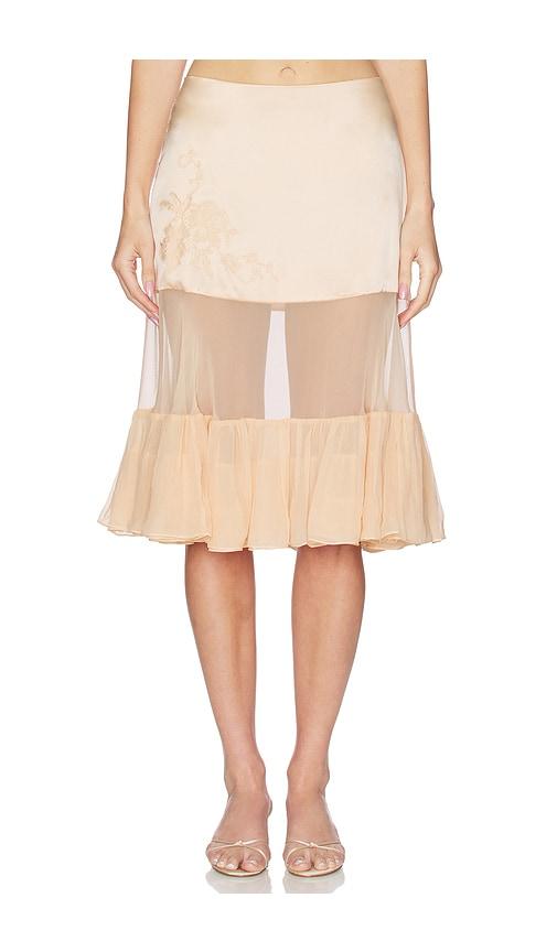mirror palais silk chiffon crinoline skirt in rose.
