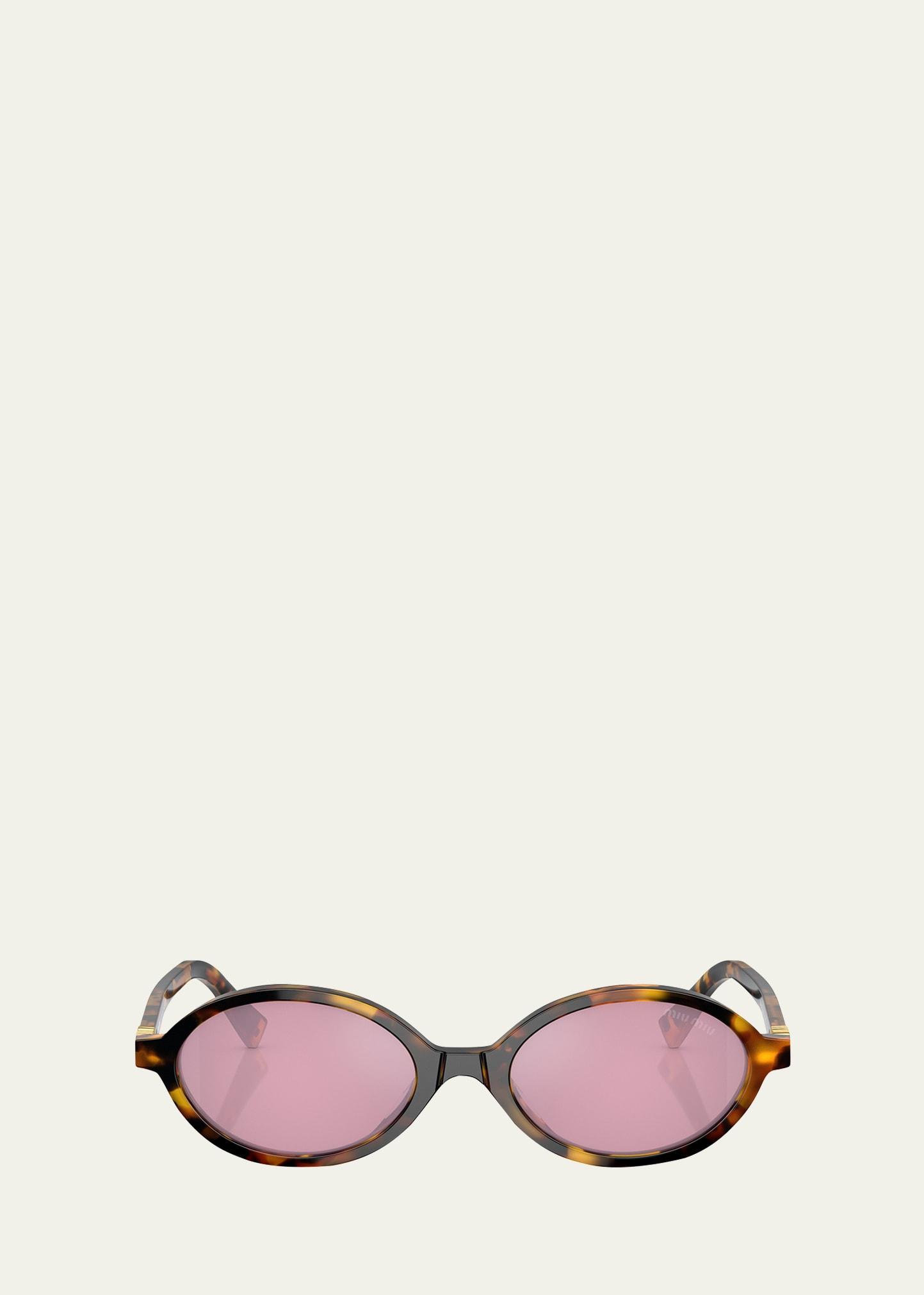 mirrored acetate oval sunglasses