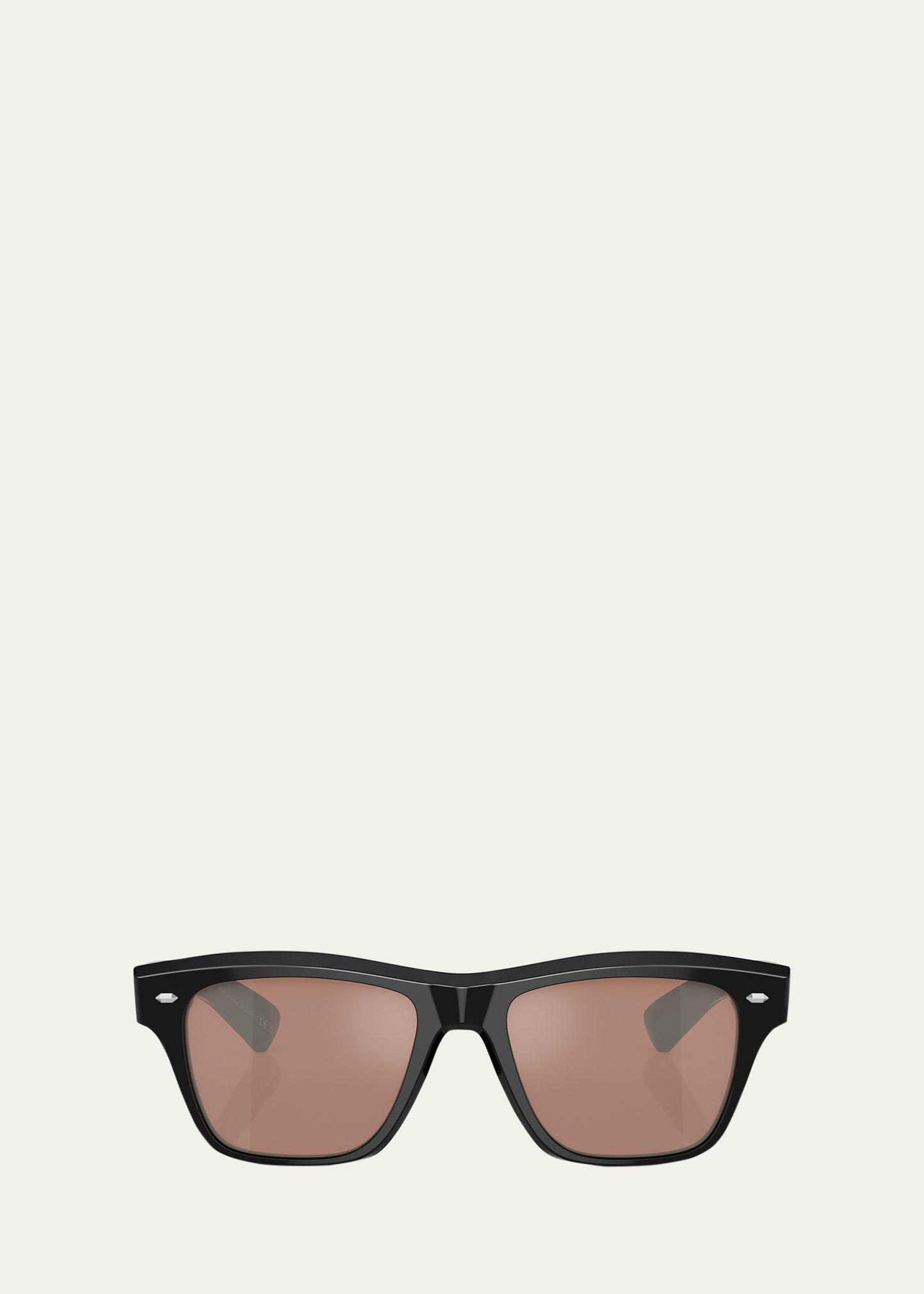 mirrored acetate square sunglasses