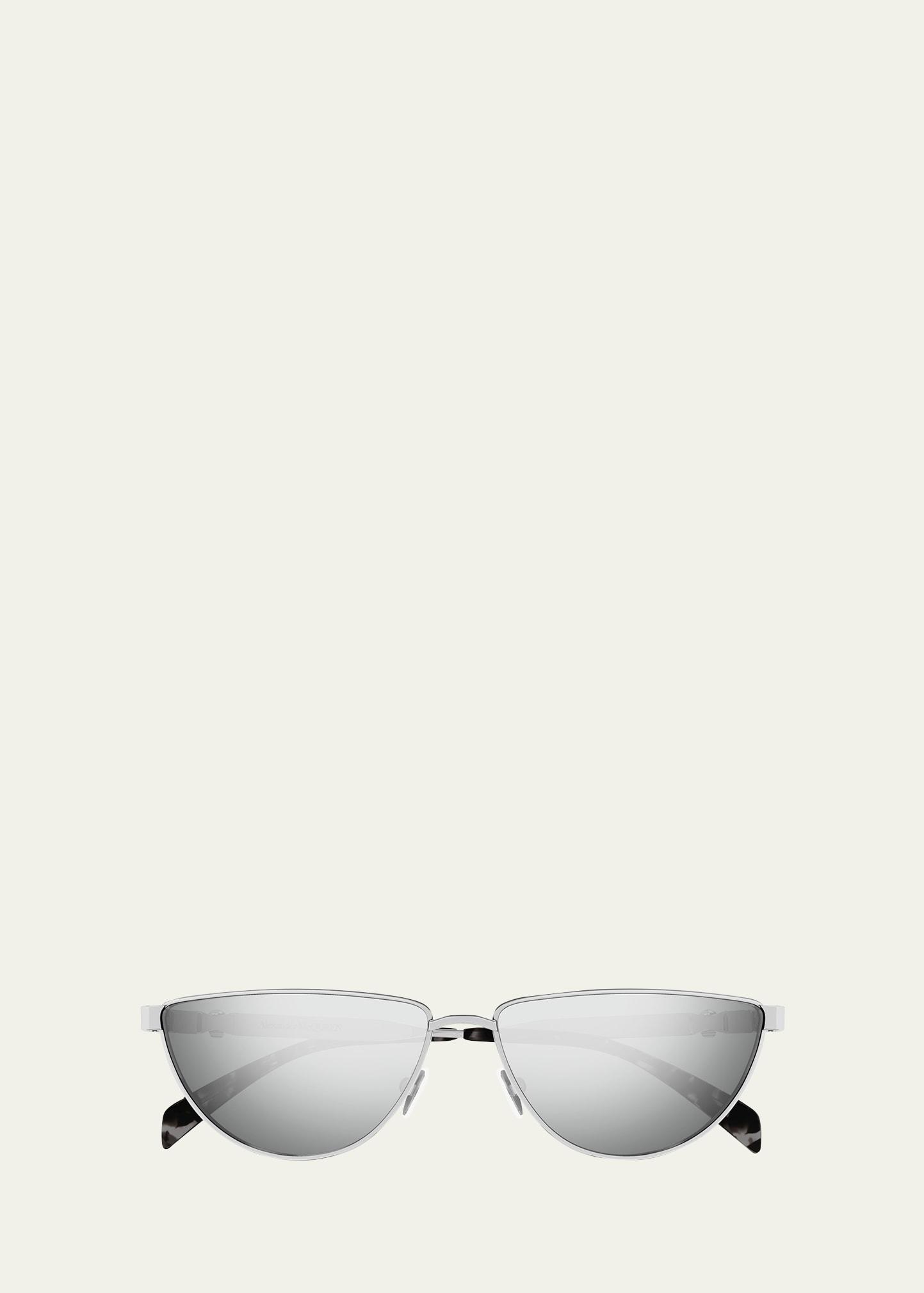 mirrored metal cat-eye sunglasses