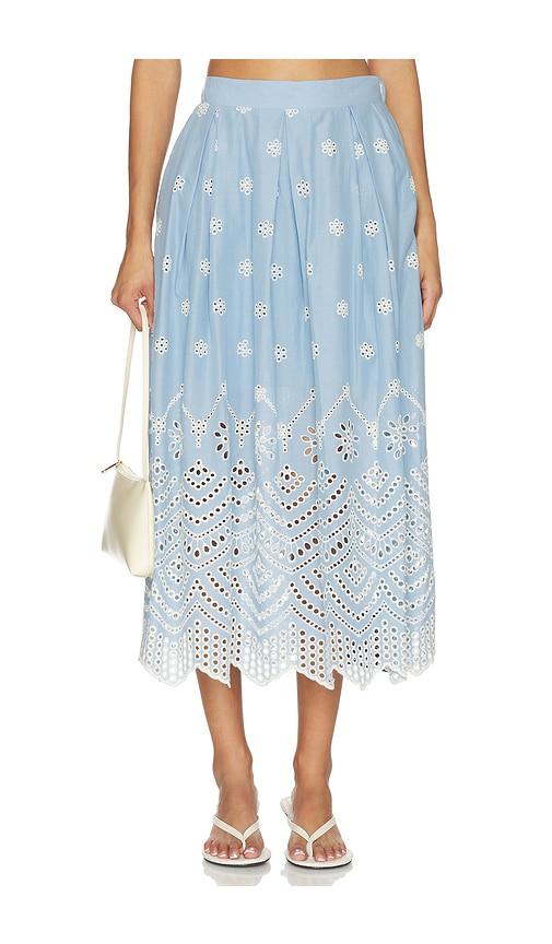 misa los angeles aggie skirt in baby blue.