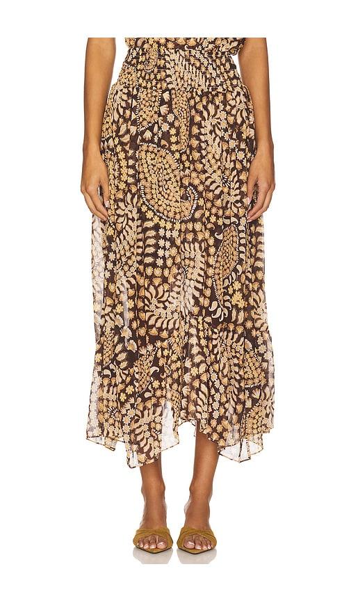 misa los angeles agyness skirt in brown.