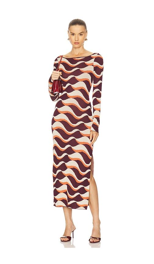 misa los angeles cassie dress in burgundy.