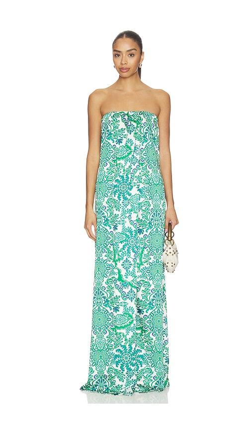 misa los angeles divina dress in white,green.