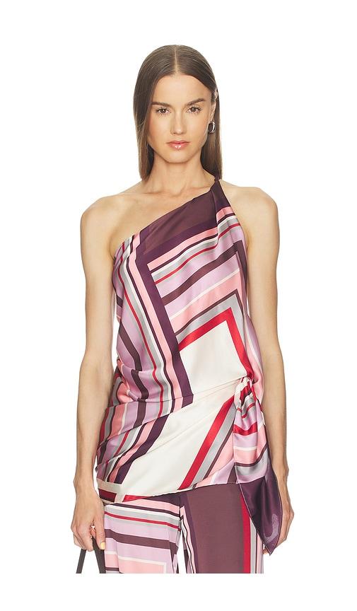 misa los angeles freya top in pink,brown.