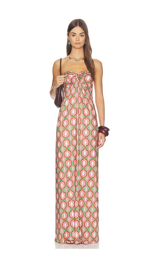 misa los angeles karine dress in cognac,green.