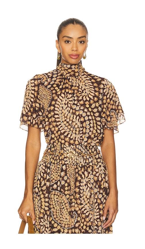misa los angeles kaye top in brown.