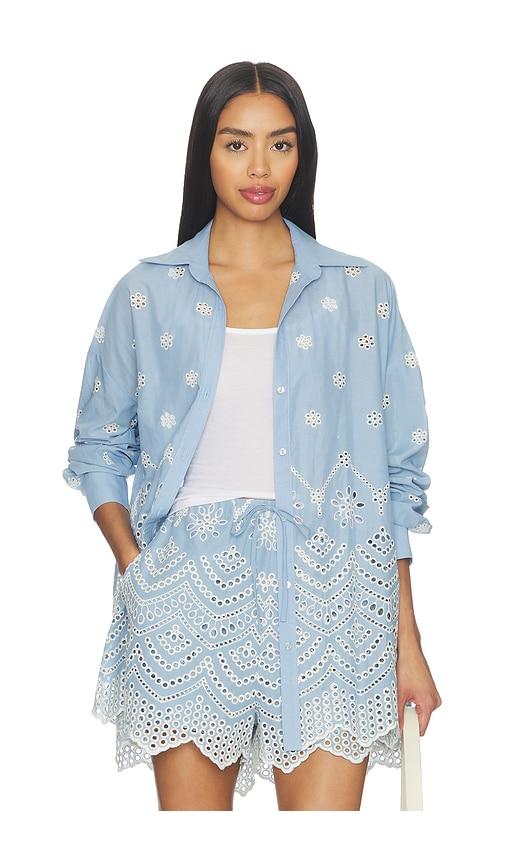 misa los angeles nalin top in baby blue.
