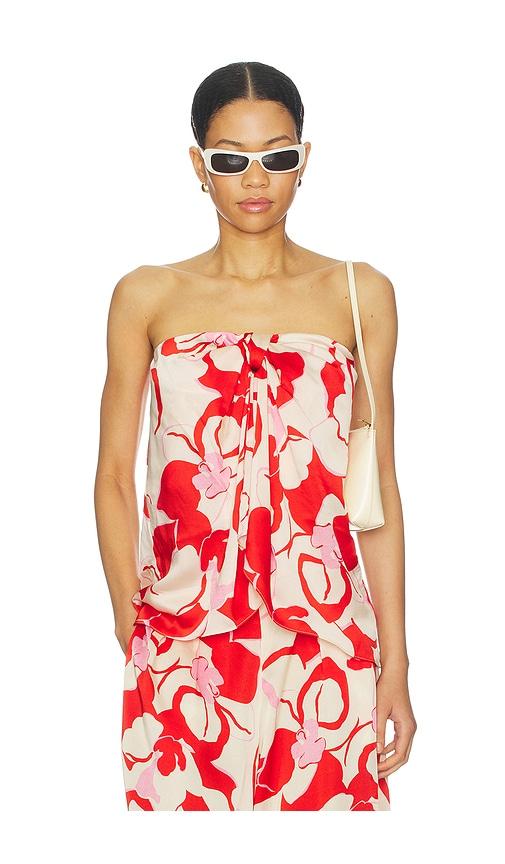 misa los angeles pixie top in red.
