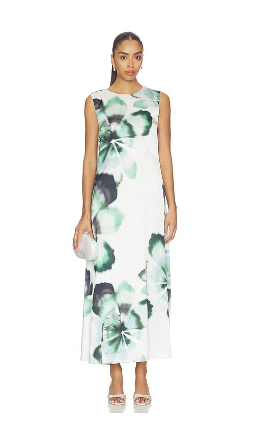 misa los angeles sylvie dress in white,green.