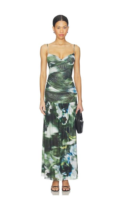 misa los angeles tala dress in green.