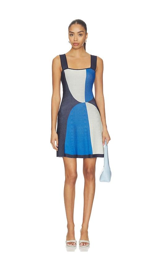 misa los angeles vivi dress in blue,light grey.