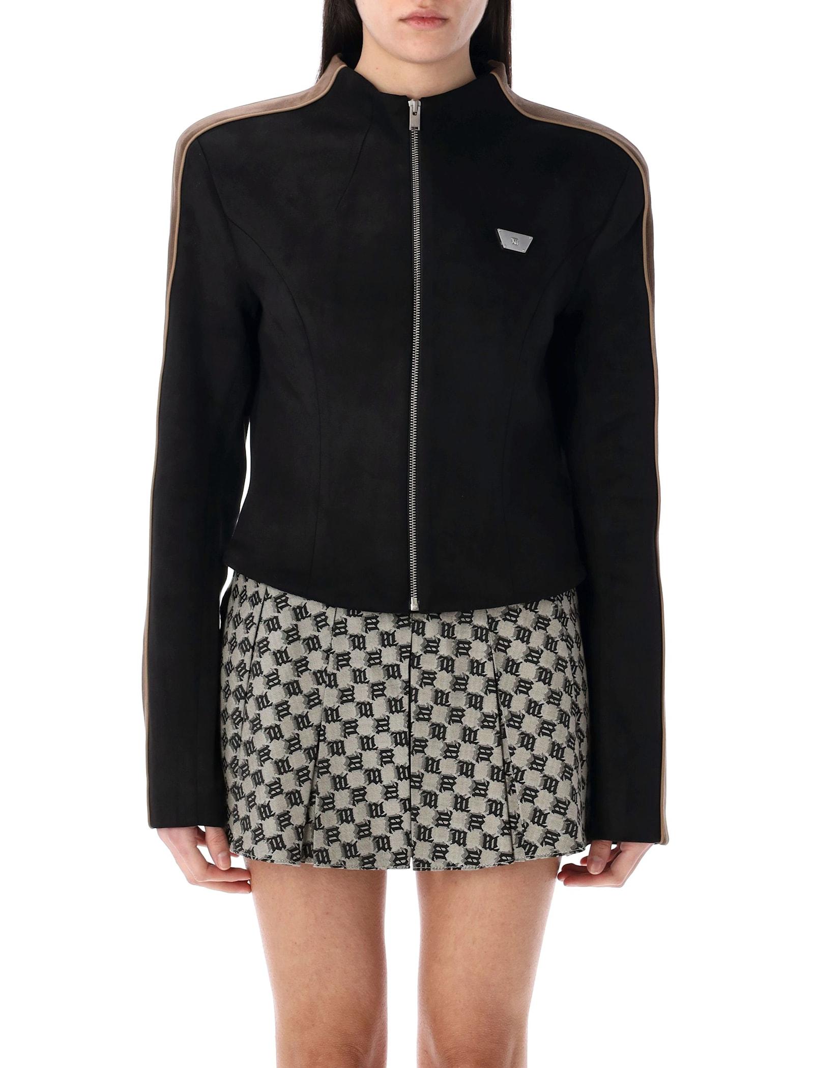 misbhv faux suede moto jacket