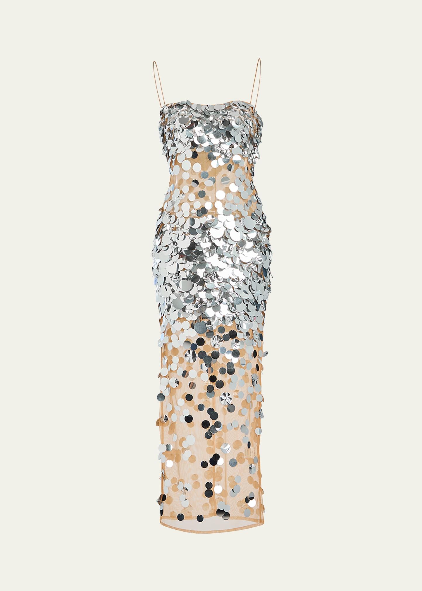 mischa sequin-embellished sleeveless midi dress
