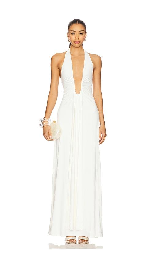 misha jennifer maxi dress in ivory.