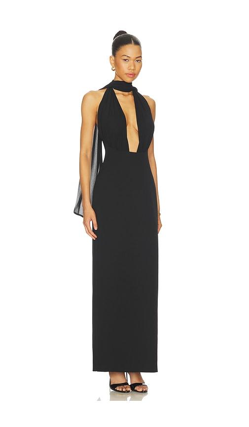misha the capezza silk dress in black.