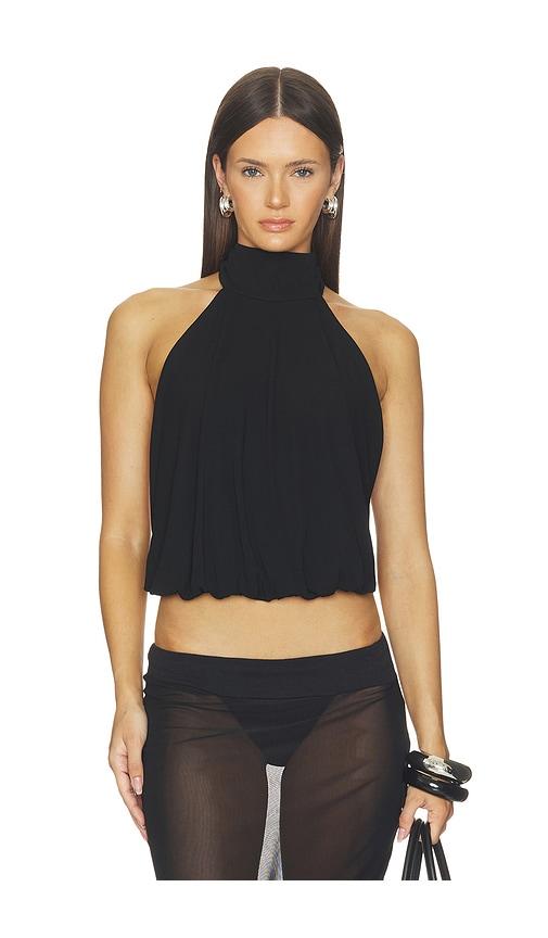 misha the sash jersey top in black.