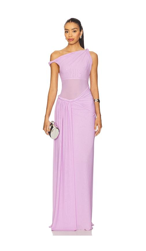misha the sisal maxi dress in lavender.