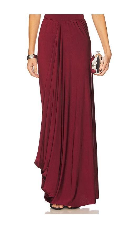 misha the waterfall jersey skirt in red.