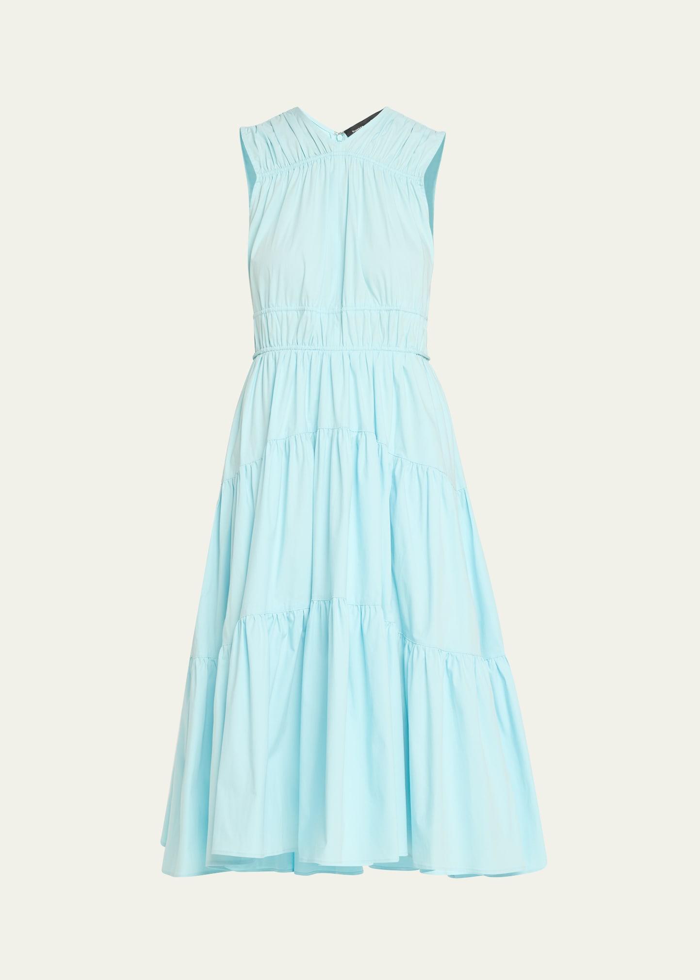 misha tiered compact eco poplin dress