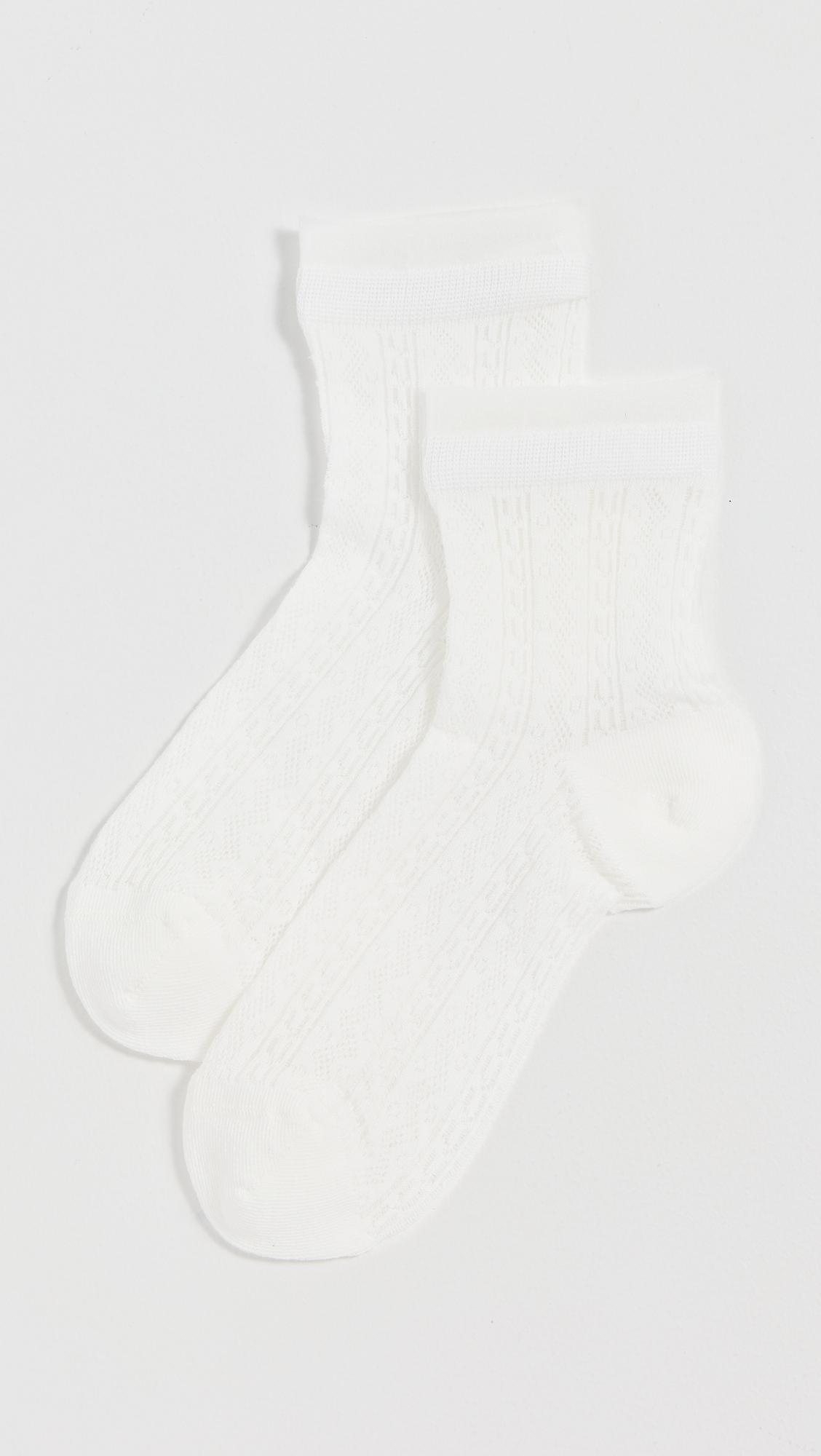 misi lace knit crew socks