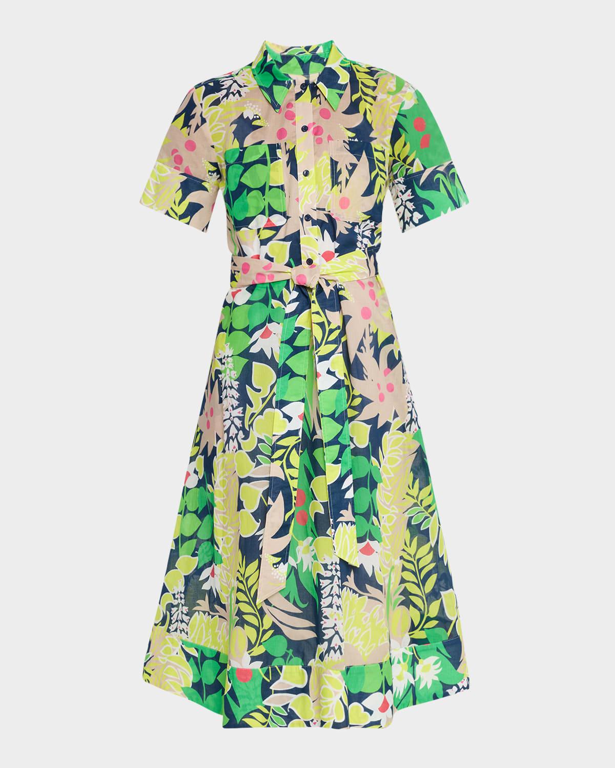 misola 2 floral-print cotton midi shirtdress