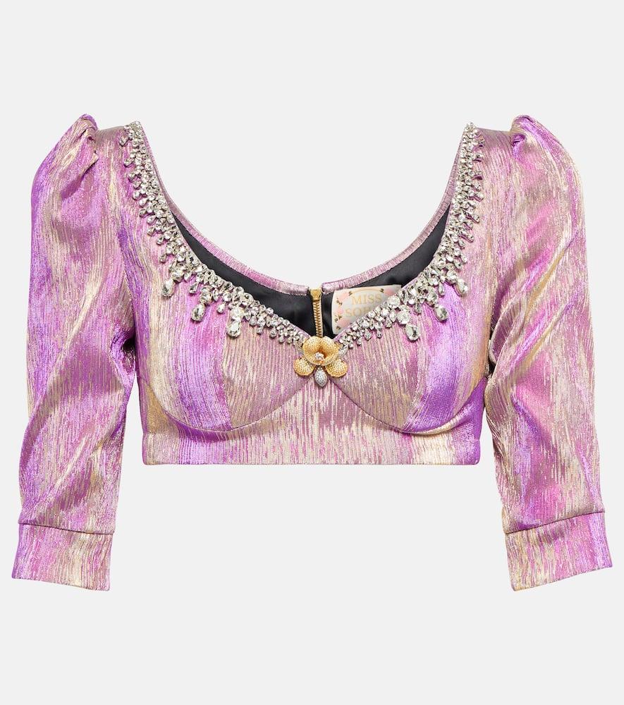 miss sohee embellished crop top