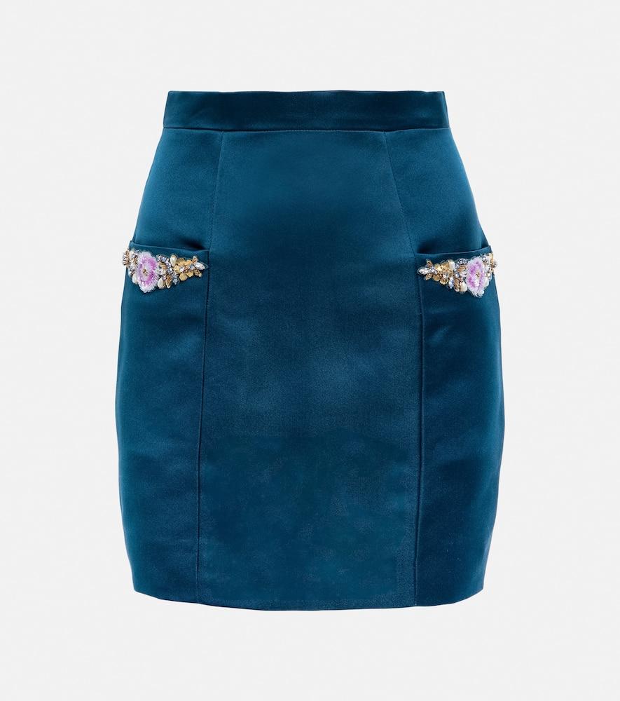 miss sohee silk miniskirt with swarovski crystals