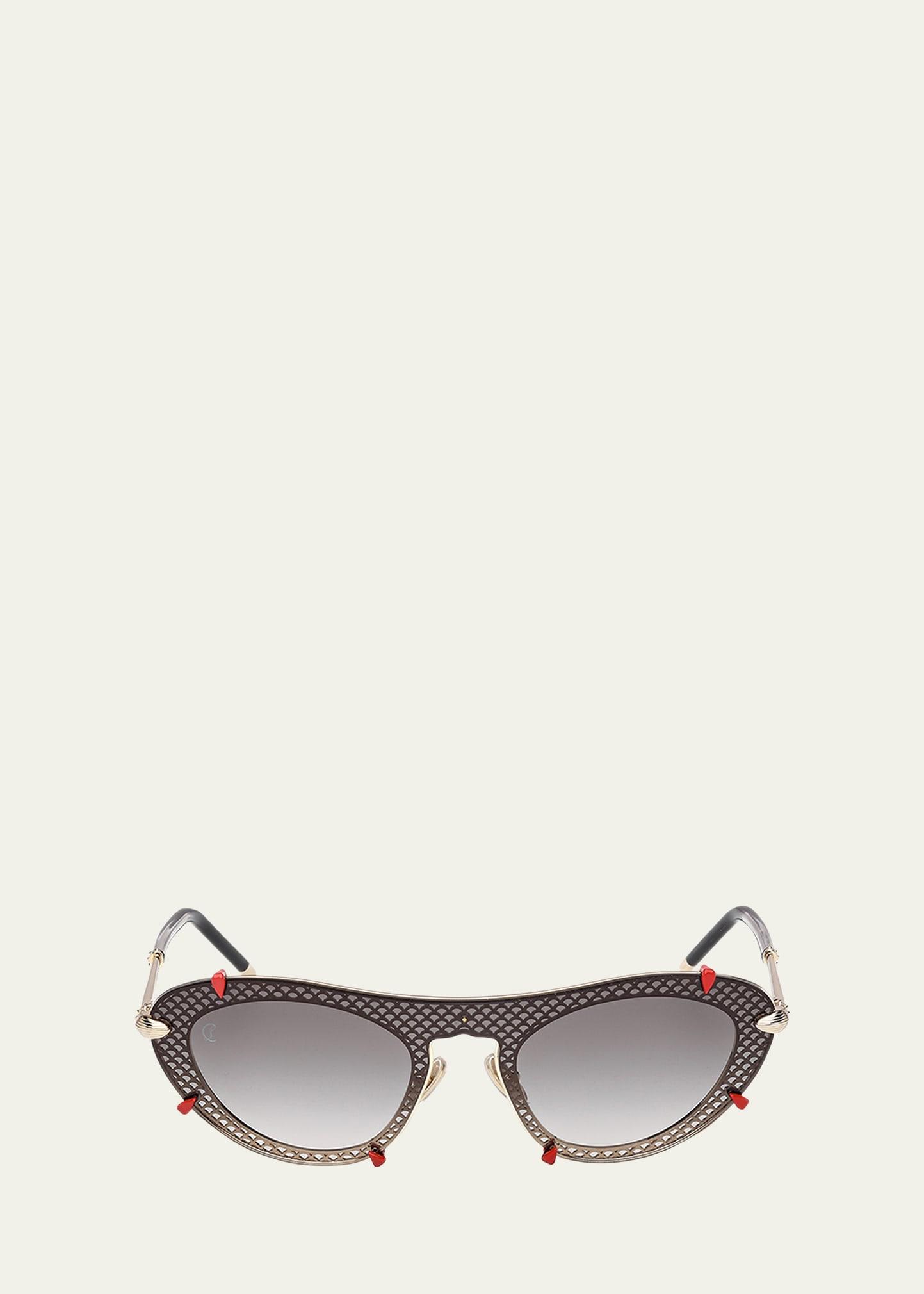 miss z spiked oval acetate sunglasses